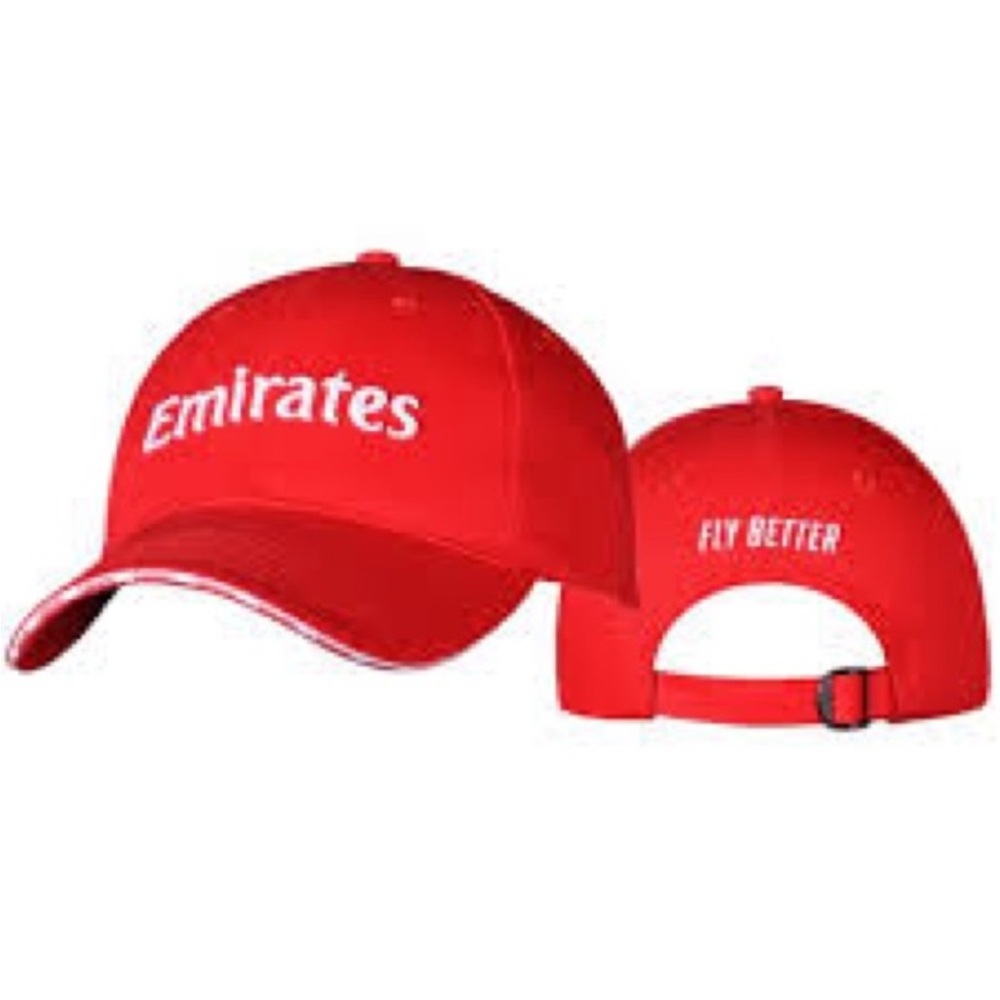 NWT Emirates Red Microfiber Baseball Hat
